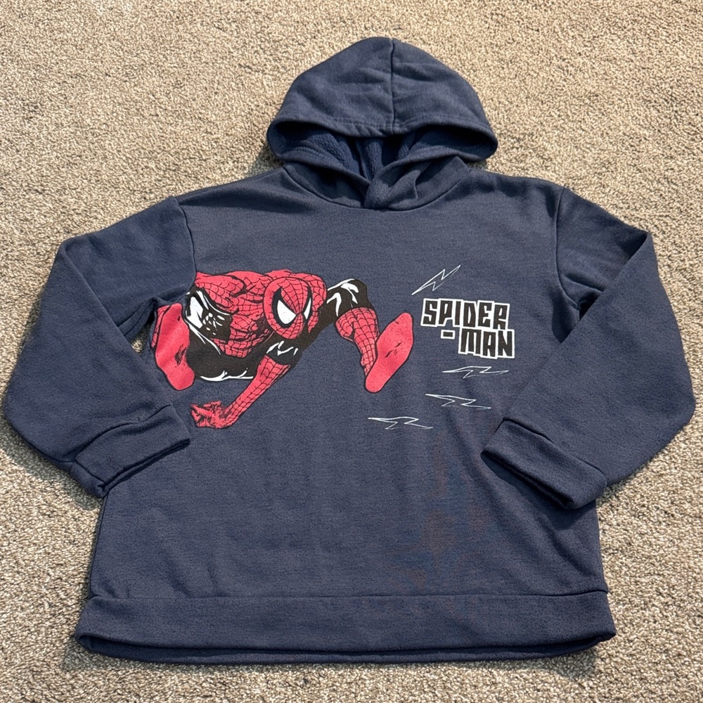 Marvel SpiderMan Superhero Kids Fleece Sweatshirt Hoodie - Blue Gray